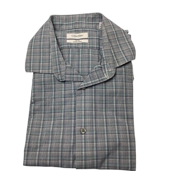 Calvin Klein Slim Fit Long Sleeve Button Up Shirt Mens Size 15-15.5 32/33 M - Picture 4 of 9